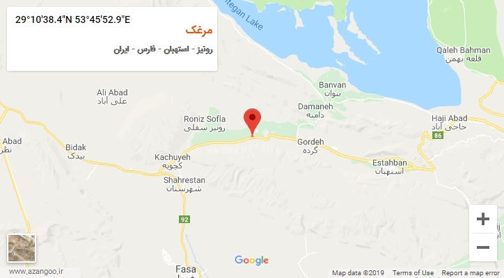 روستای مرغک بر روی نقشه