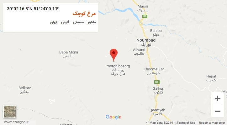 روستای مرغ کوچک بر روی نقشه