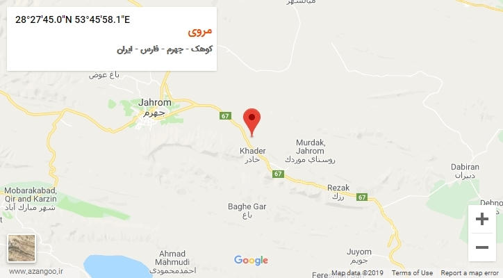 روستای مروی بر روی نقشه