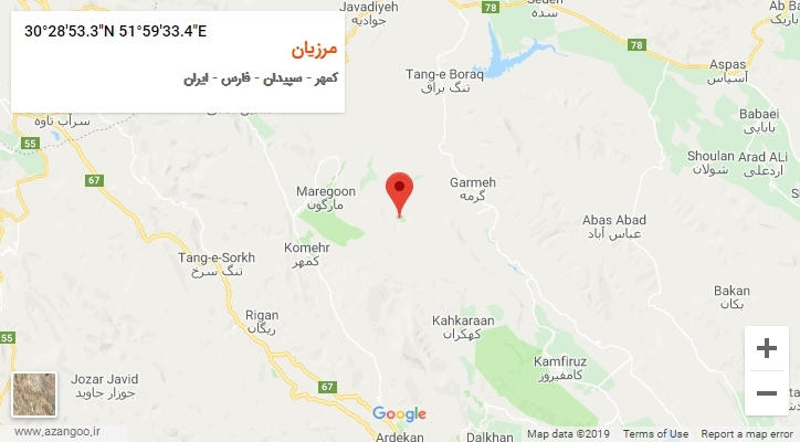 روستای مرزیان بر روی نقشه