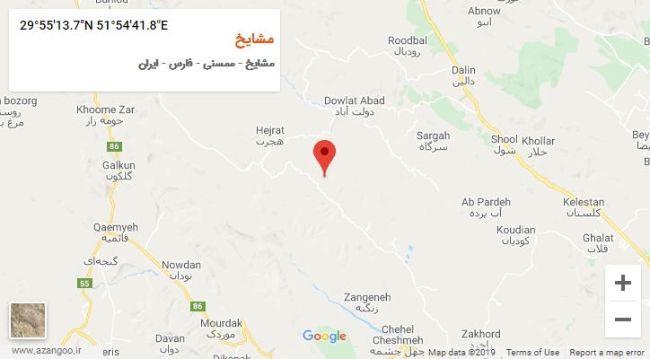 روستای مشایخ بر روی نقشه