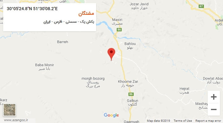 روستای مشتگان بر روی نقشه