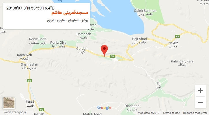 روستای مسجدقمربنی هاشم بر روی نقشه