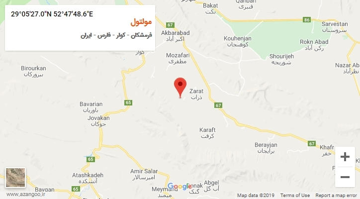 روستای مولتول بر روی نقشه