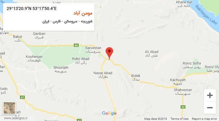 روستای مومن آباد بر روی نقشه
