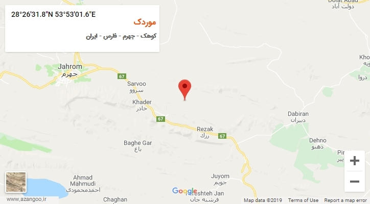 روستای موردک بر روی نقشه
