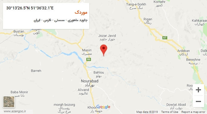 روستای موردک بر روی نقشه