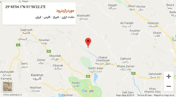 روستای موردرازبنرود بر روی نقشه
