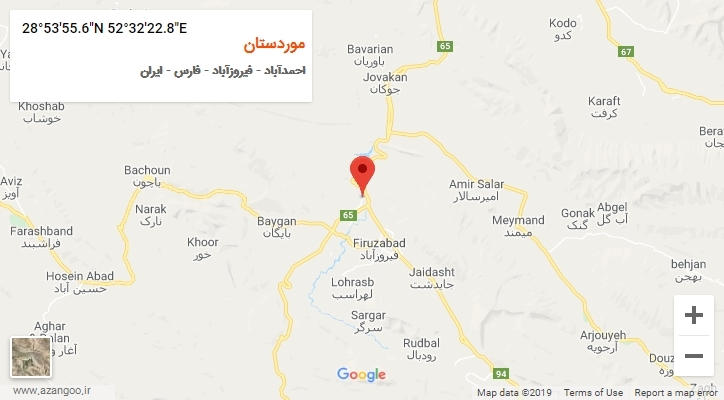 روستای موردستان بر روی نقشه