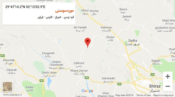 روستای موردسوسنی بر روی نقشه