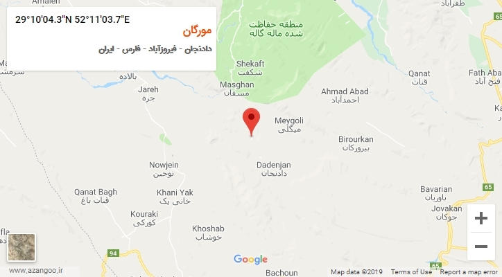 روستای مورگان بر روی نقشه