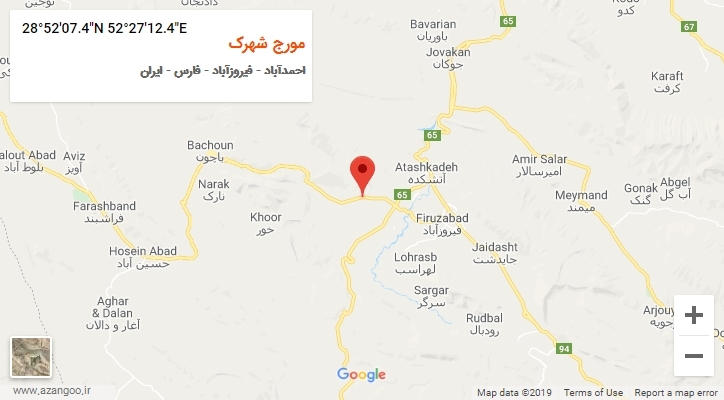 روستای مورج شهرک بر روی نقشه