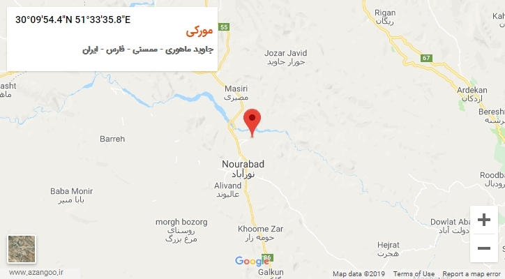 روستای مورکی بر روی نقشه