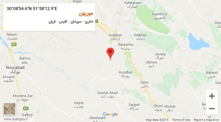 روستای مورپهن بر روی نقشه