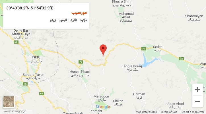 روستای مورسیب بر روی نقشه