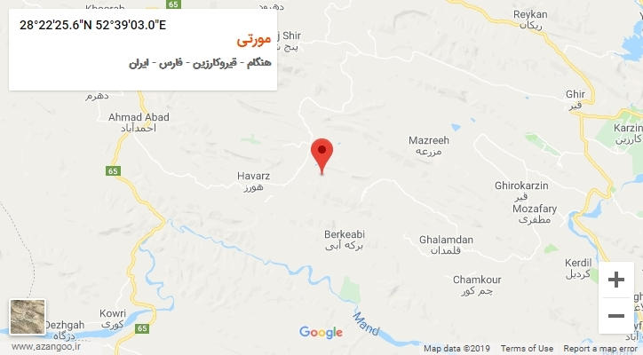 روستای مورتی بر روی نقشه
