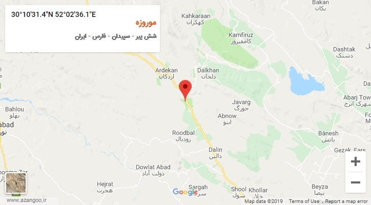 روستای موروزه بر روی نقشه