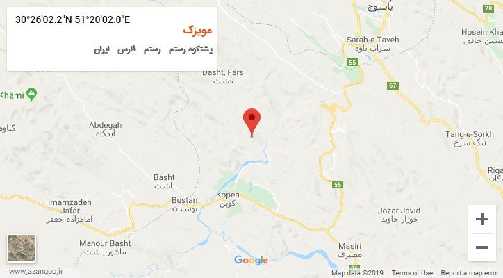 روستای مویزک بر روی نقشه
