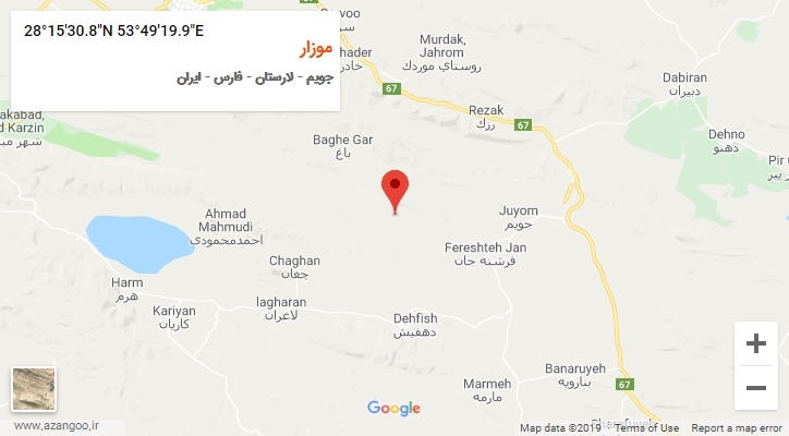 روستای موزار بر روی نقشه