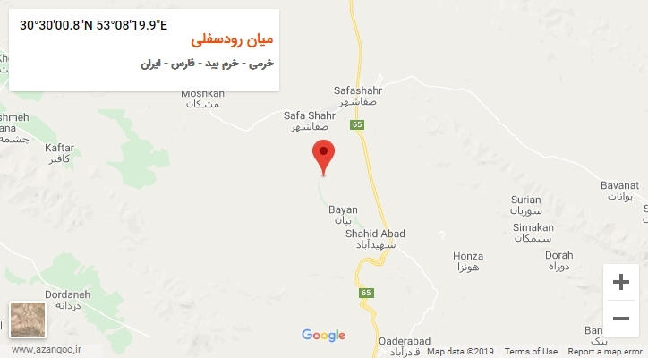 روستای میان رودسفلی بر روی نقشه