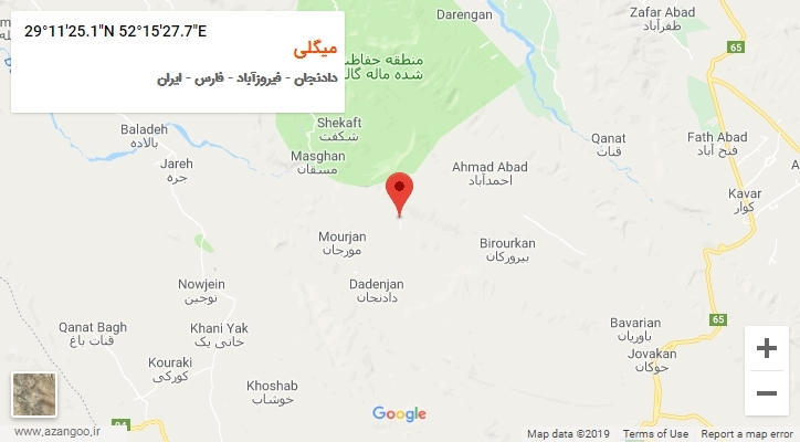روستای میگلی بر روی نقشه