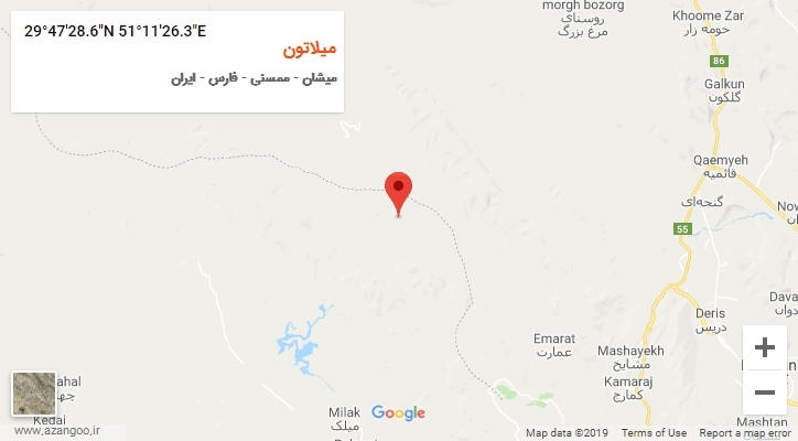 روستای میلاتون بر روی نقشه