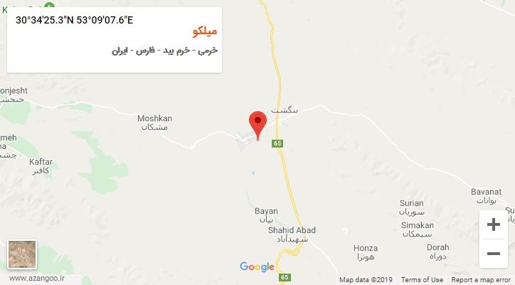 روستای میلکو بر روی نقشه