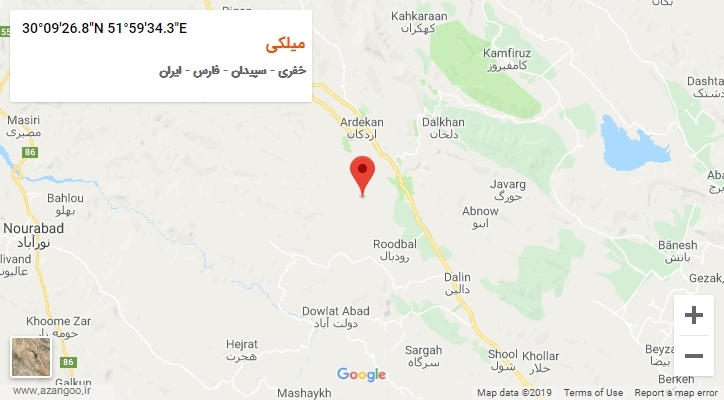 روستای میلکی بر روی نقشه