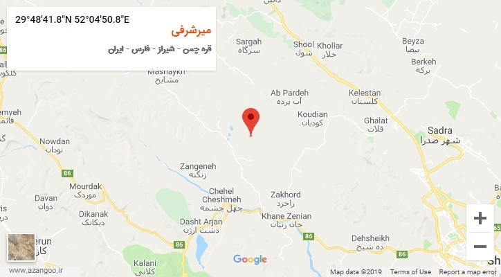 روستای میرشرفی بر روی نقشه