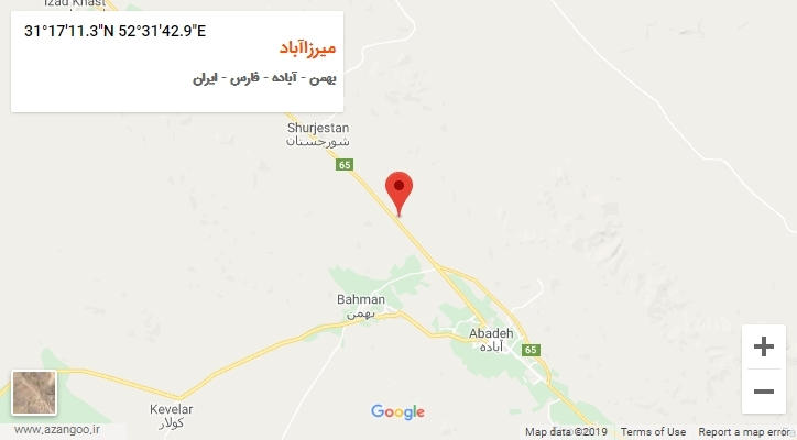 روستای میرزاآباد بر روی نقشه