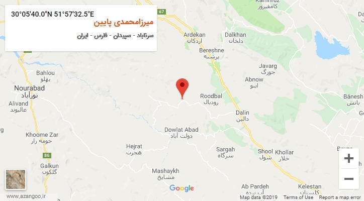 روستای میرزامحمدی پایین بر روی نقشه