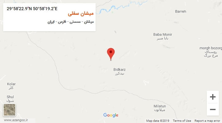 روستای میشان سفلی بر روی نقشه