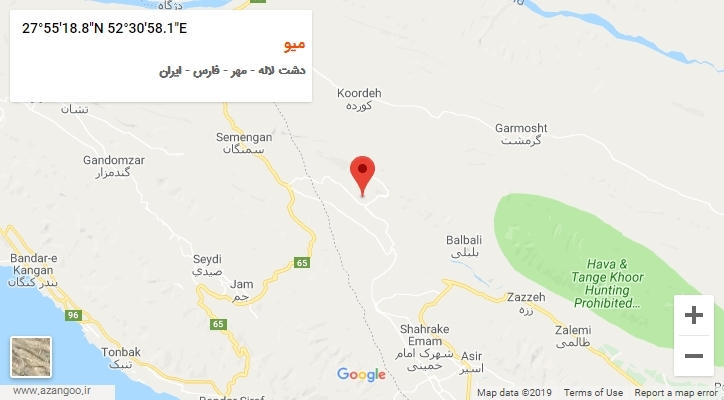 روستای میو بر روی نقشه