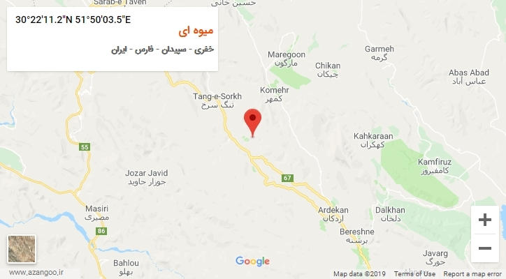 روستای میوه ای بر روی نقشه