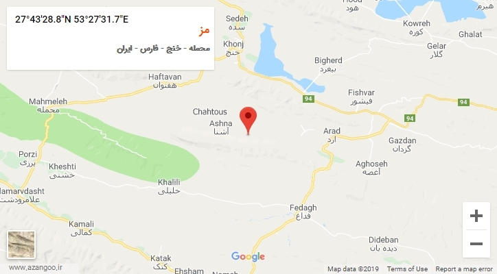 روستای مز بر روی نقشه