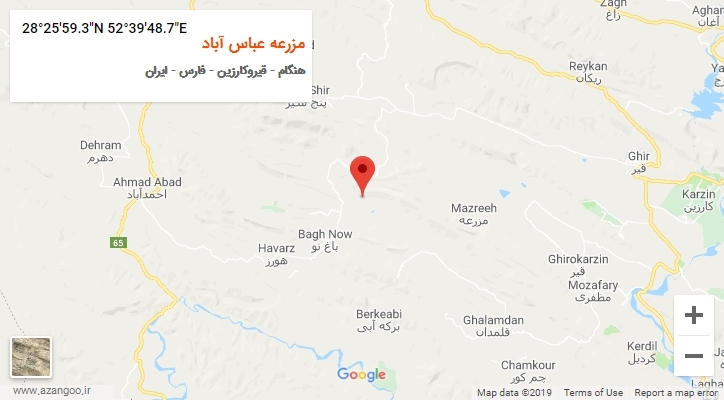 روستای مزرعه عباس آباد بر روی نقشه