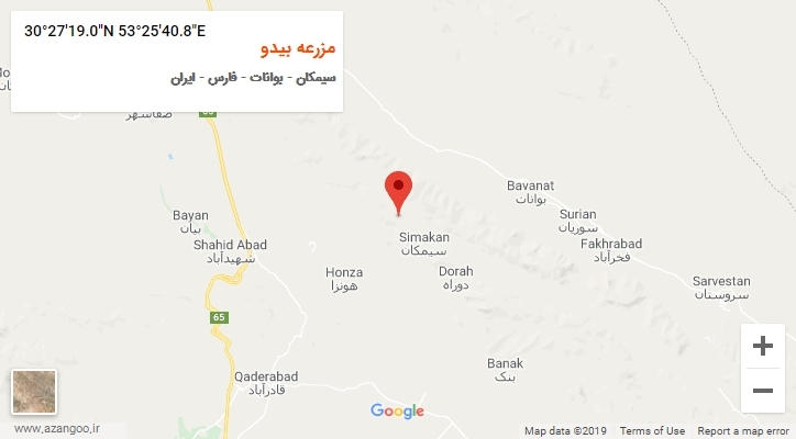 روستای مزرعه بیدو بر روی نقشه