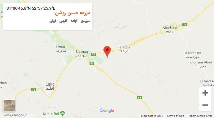 روستای مزرعه حسن روشن بر روی نقشه