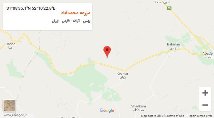 روستای مزرعه محمدآباد بر روی نقشه