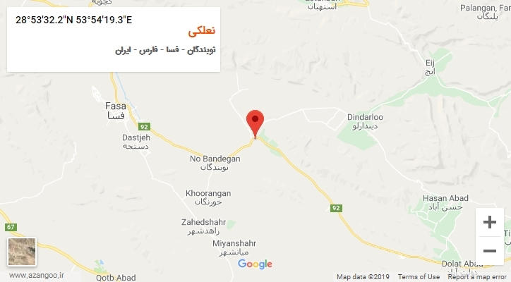روستای نعلکی بر روی نقشه