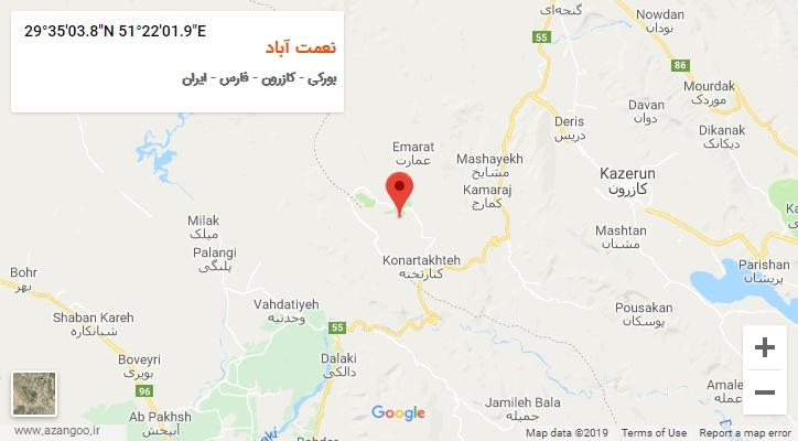 روستای نعمت آباد بر روی نقشه