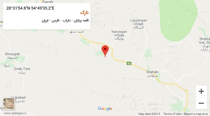 روستای نارک بر روی نقشه