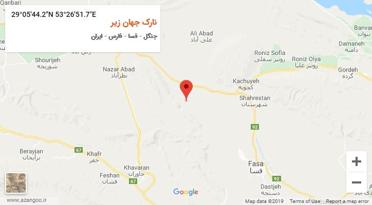 روستای نارک جهان زیر بر روی نقشه