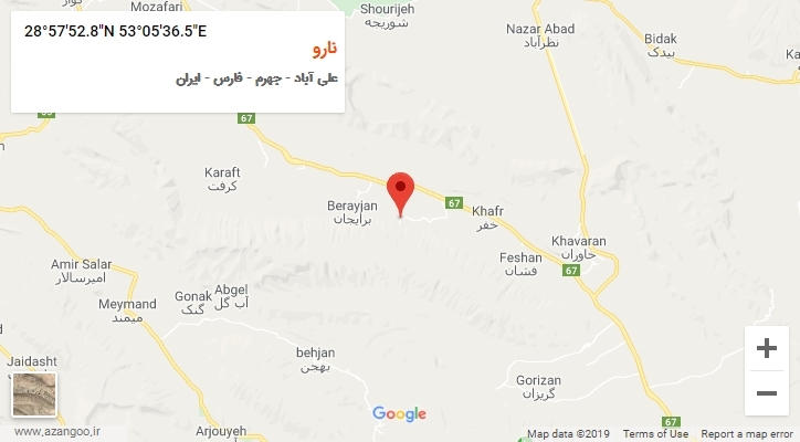 روستای نارو بر روی نقشه