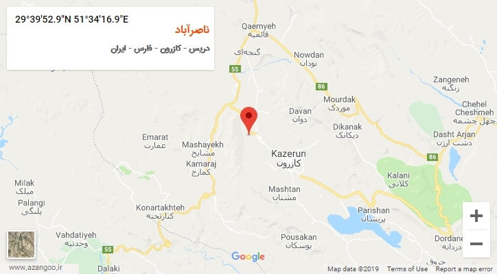 روستای ناصرآباد بر روی نقشه