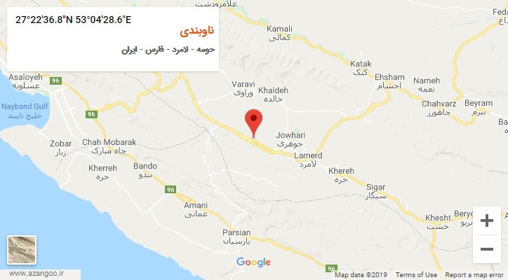 روستای ناوبندی بر روی نقشه