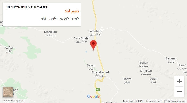 روستای نعیم آباد بر روی نقشه