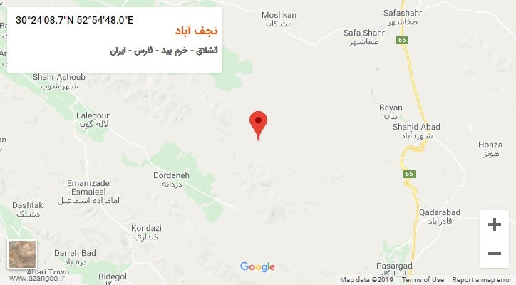 روستای نجف آباد بر روی نقشه