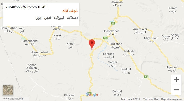روستای نجف آباد بر روی نقشه