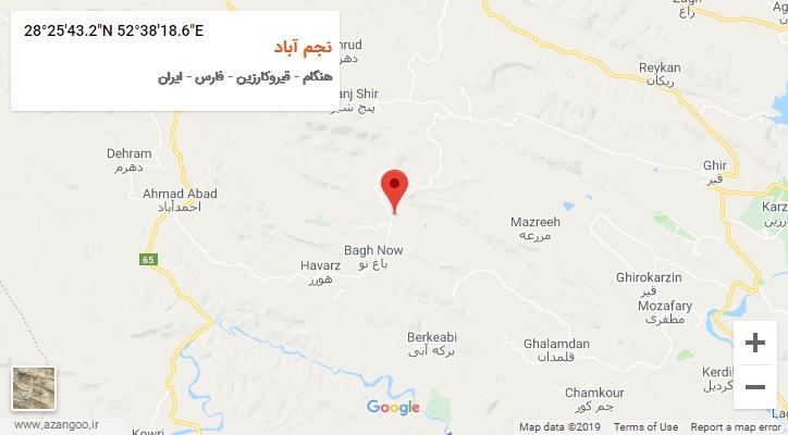 روستای نجم آباد بر روی نقشه
